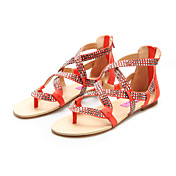 Leatherette Women's Flat Heel Comfort Sandals Shoes