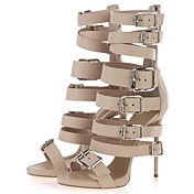 Suede Women's Stiletto Heel Heels Sandals Shoes with Buckle