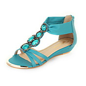 Faux Leather Women's Low Heel Comfort Sandals Shoes(More Colors)