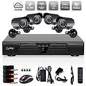 Liview® 8CH Full D1 DVR and 4pcs Outdoor 600TVLine Day/Night cameras