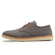QZBW Men's English Style Fashion Gray Pu Boat Shoes