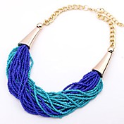Women's Bohemian Beaded Fashion Bardian Alloy Bib Necklace