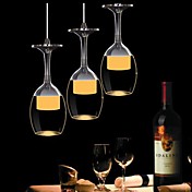 3Wx3  LED Light Cup Chandelier Light Wineglass Pendant Lamp for Living Room Bar Saloon Dining Room 