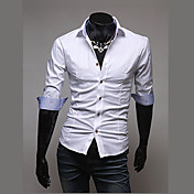 Wshgyy Men's Half Sleeve Simple Solid Color Korean White Shirt