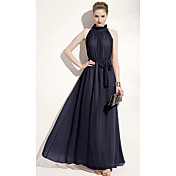 Yimo Women's Stand Collar Ultra Long Dress