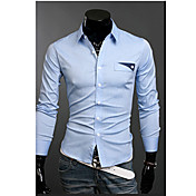 VSKA Men's Fold Pocket Contrast Color Light Blue Shirt