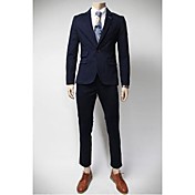 U2M2 Men's Profession Navy Blue Tailor Collar Buckle  Suit