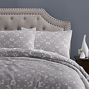 Duvet Cover Set,3-Piece 100% Cotton Classic Dobby Print Beige