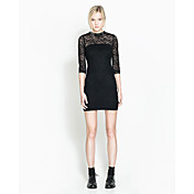Maxlove Women's R Half Sleeve Sheath Bodycon Lace Dress