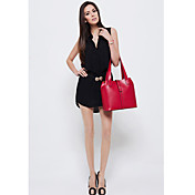 Hanshe Women's Top Grade Leisure Solid Color Red Hobos