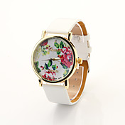 Cdong Women's Floral Dial Watch (White)