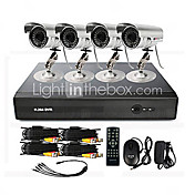 4 Channel CCTV DVR System(4 Outdoor Waterproof Camera with 15m Night Vision)
