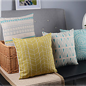 Set of 4 Minimalism Classic Lines And Curved Mixed Decorative Pillow Covers
