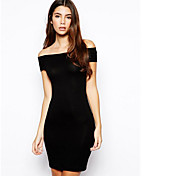 Moon Sunday Women's Bodycon Off The Shoulder Black Dress
