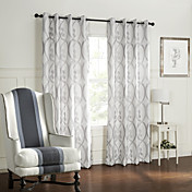 (Two Panels) Barroco Style Curve Circles Pattern Room Darkening Curtain