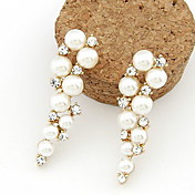 Kushang Fashion Pearl Rhinestone Ear Studs
