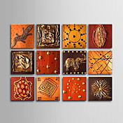 Hand-painted Animal Oil Painting with Stretched Frame - Set of 12