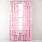 (One Panel Rod Pocket) Elegant Minimalist Solid Plicate Sheer Curtain