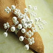 Pearl  Flower Napkin Ring In Many Colors,  Glass,Dia4.5CM, Set Of 12