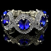 Tango Fashion Jewelry Rhinestone Bracelet-17.5+2.4(cm)(Blue,GreenBZ0012)