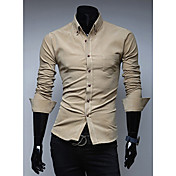 Jessy  Men's Bodycon Khaki Long-sleeved Shirt
