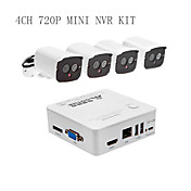 Cotier 4 Channel NVR Surveillance System - 4x Outdoor Weatherproof IP Cameras, 720p, H.264