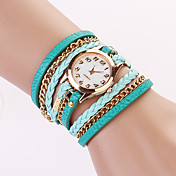 Koshi 2015 Women' Fashion Rivet Chain Watch(Light Blue)