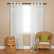 Grommet Top Pleated White Sheer Curtain (One Panel)