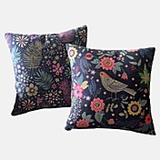Set of 2 Country Oriental Floral  Pastoral Luxuriant Pillow Covers