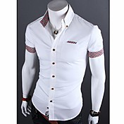 Sameul Men's Casual Contrast Color Shirt