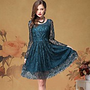 Women's Slim Long Sleeved Lace Dress