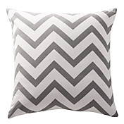 Ash Grey Chevron Cotton Canvas Decorative Pillow