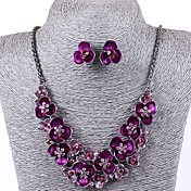 Sally Women's Classical Floral Print Earrings Necklace Suits