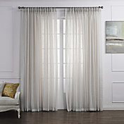 (Two Panels) Neoclassical Elegant White Solid  Eco-friendly Sheer Curtain