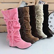  Women's Wedge Heel Slouch  Knee High Boots (More Colors)