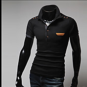 Hengyi Men's Lapel Neck Sheath Short Sleeve T-Shirt