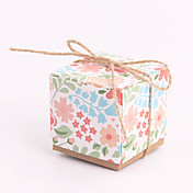 Colorsful Cubic Brown Paper Faovr Boxes - Set of 12