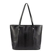Women's Black Crocodile Pattern Leather Big One Shoulder Handbag Purse Tote Bag