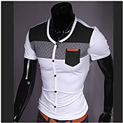 PXZ Summer Casual Print T Shirts(White,Orange)
