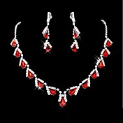 Wedding Bridal Bridesmaid Crystal Necklace Earrings Jewelry Set 