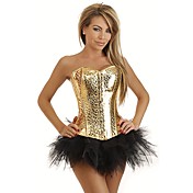 Oulanni Women's Strapless Sequin Leather Corsets