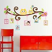 Doudouwo® Animals Cartoon The Happy Owl Frame Wall Sticker  
