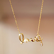 Alloy Crystal Love Symbol PEARL Pendant Necklace