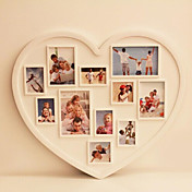 Elegant Heart Style Eleven-interlinked White Plastic Picture Frame