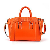 DLH Women'S Crocodile Shoulder Bag Handbag(Orange)