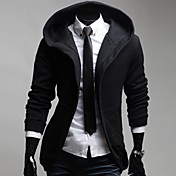 Heide Men's Pure Color Fashion Long Sleeve Hoody