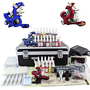 2 Tatoo Guns Kit with LCD Power Supply and 28 Color Ink