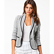 xiaonvren Slim Tailor Collar Suit_X48(Gray,Black)
