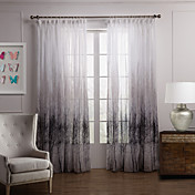 (Two Panels) Country Graceful Trees Sheer Curtain
