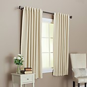 (Two Panels Back Tap Top) Solid Thermal Insulated Blackout Curtain